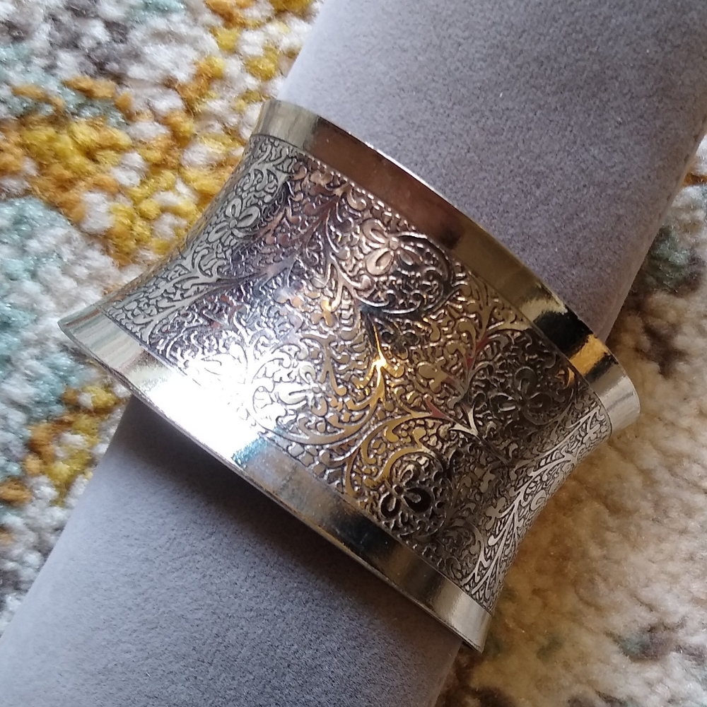 Intricate Silver Cuff Bracelet
